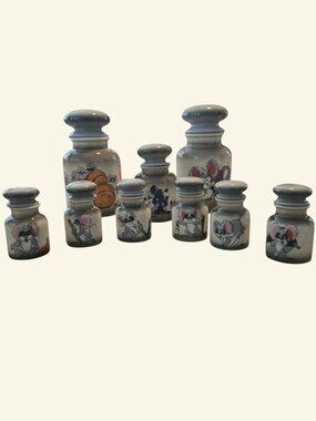Vintage Country Mice Ceramic Kitchen Canister Set Cottagecore 9 Piece — Charming